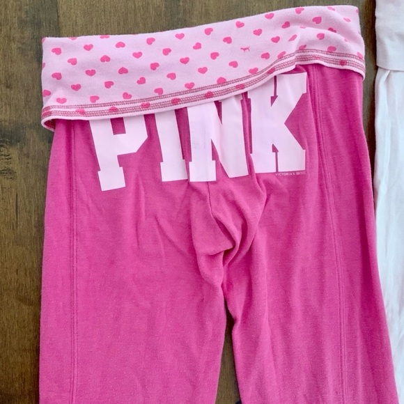 ISO PINK Victoria's Secret Pink Heart Flared Pants - Picture 2 of 4